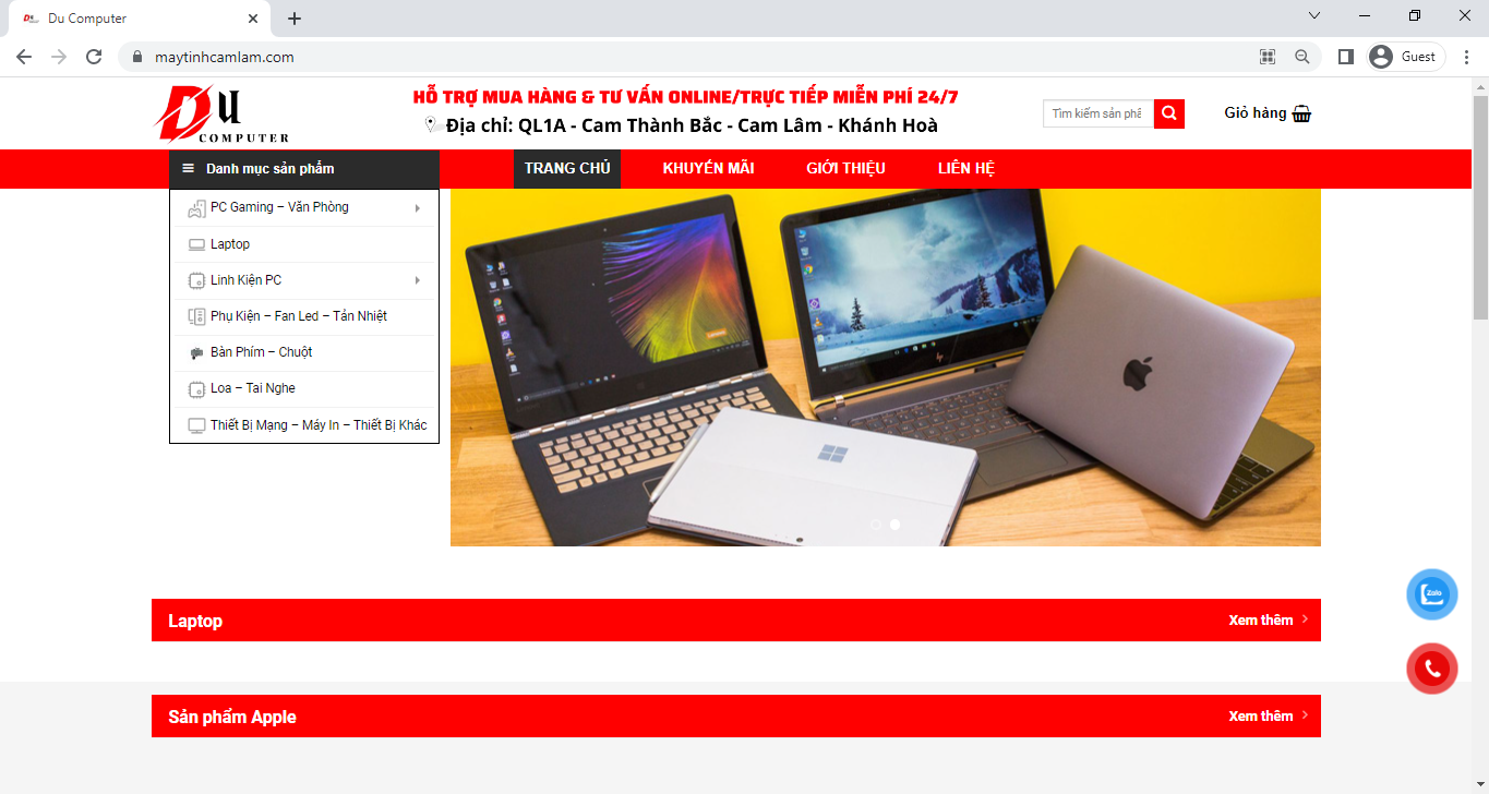 Giới thiệu trang thương mại điện DUCOMPUTER