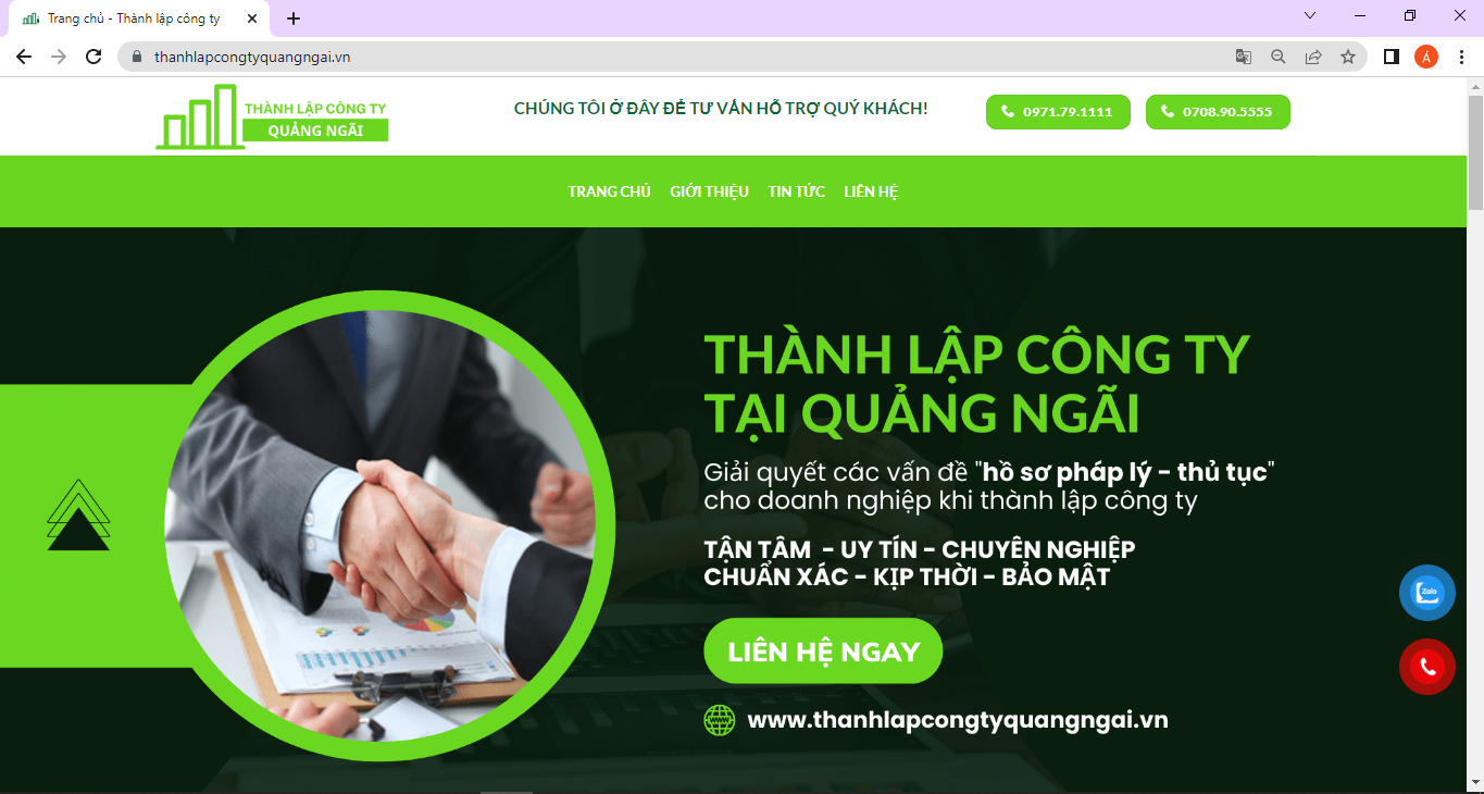 Giới thiệu công ty Thành lập Công ty Quảng Ngãi