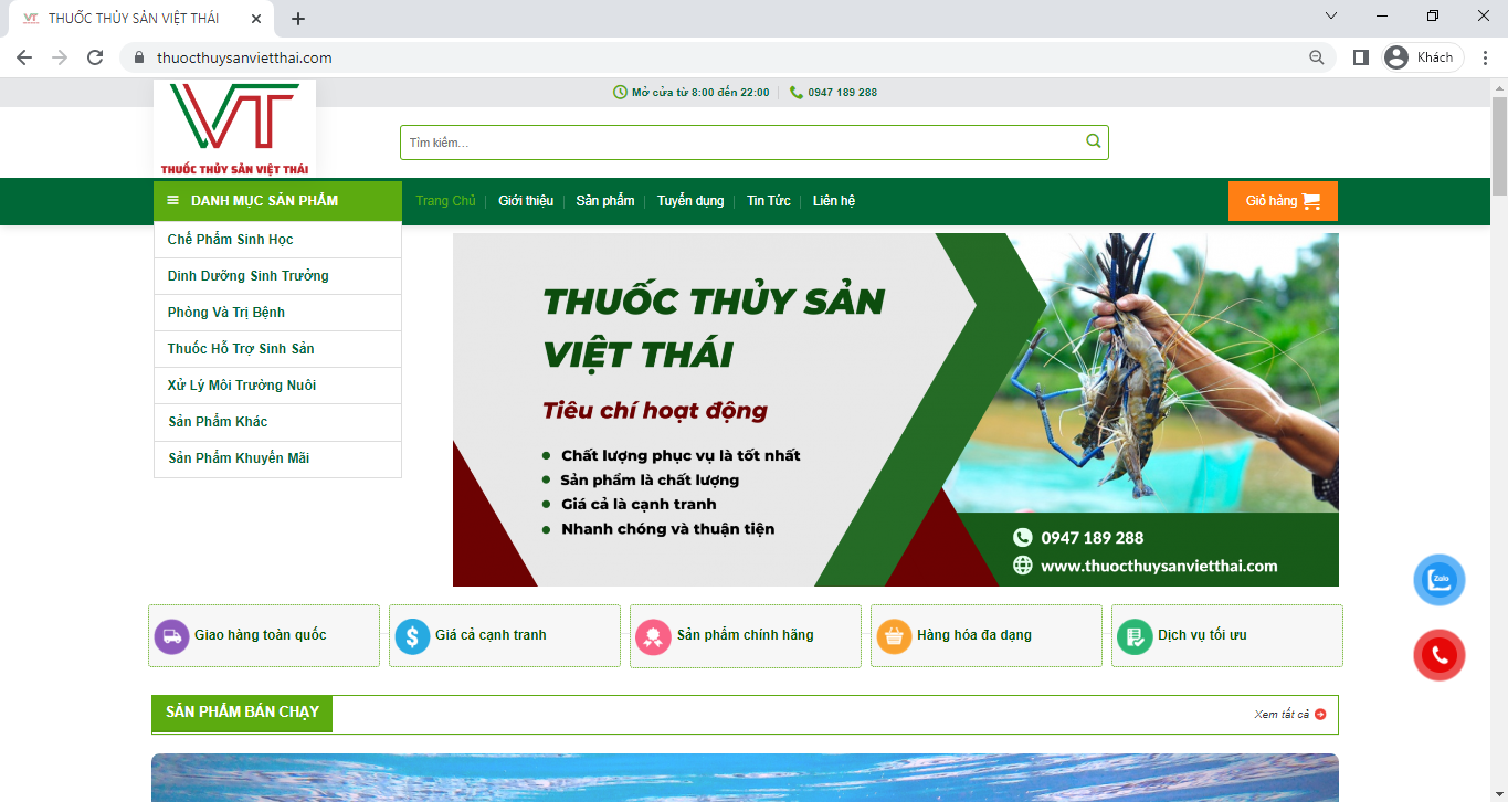 CÔNG TY THUỐC THỦY SẢN VIỆT THÁI